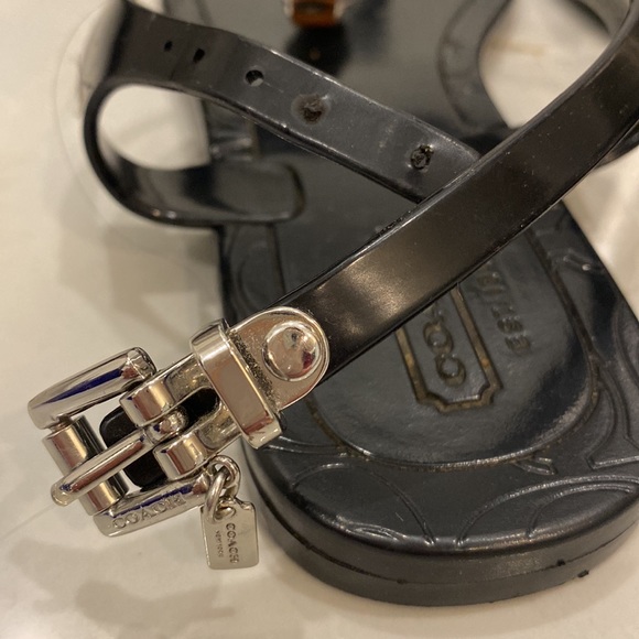 Black coach thong style sandals - size 5 - Picture 3 of 6